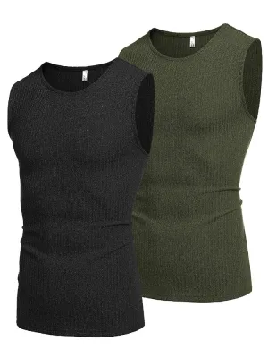 2 Pack Ribbed Knit Tank Tops (US Only)