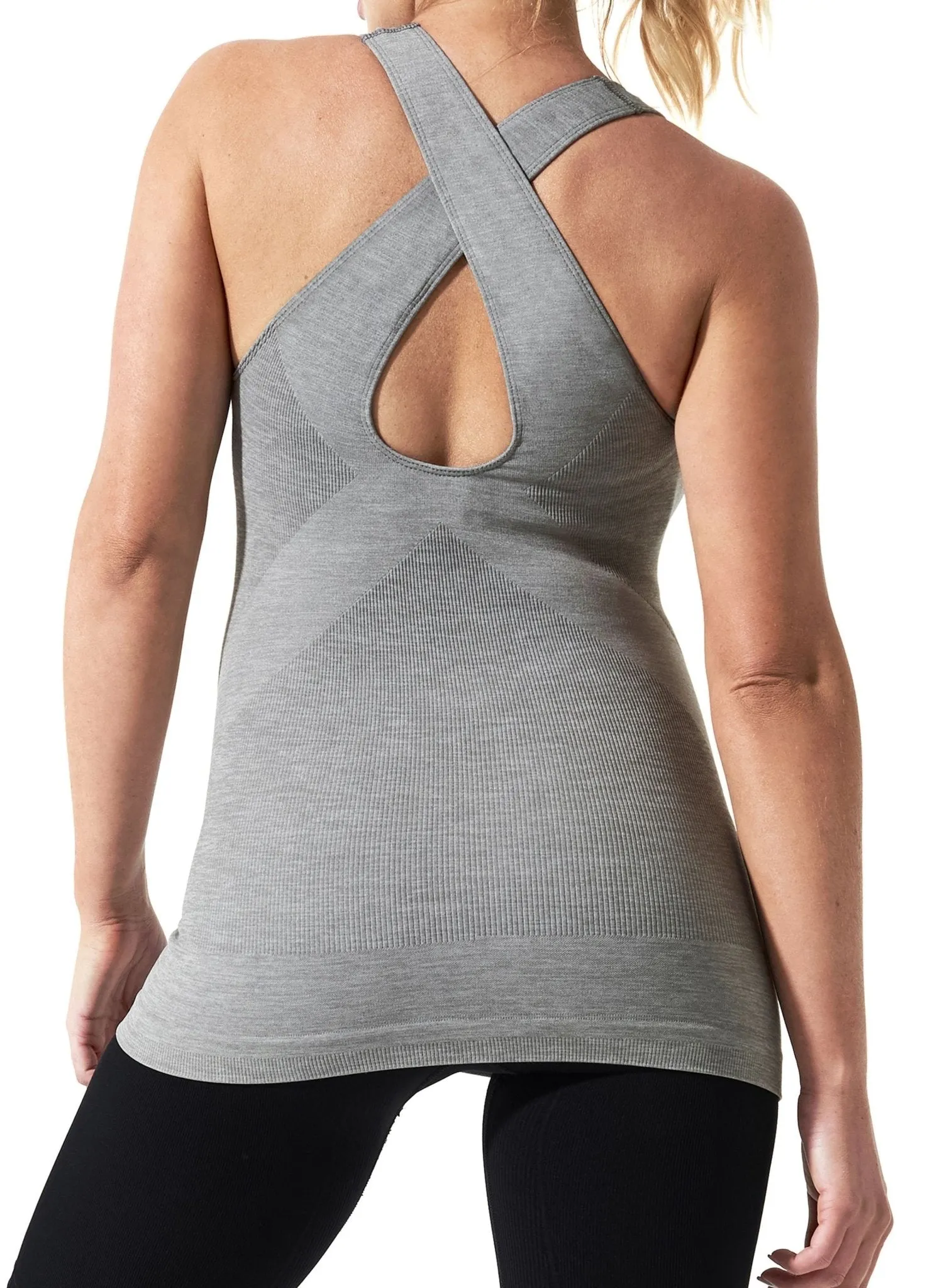 BLANQI Sport-Support Maternity Crossback Tank - Dove Grey