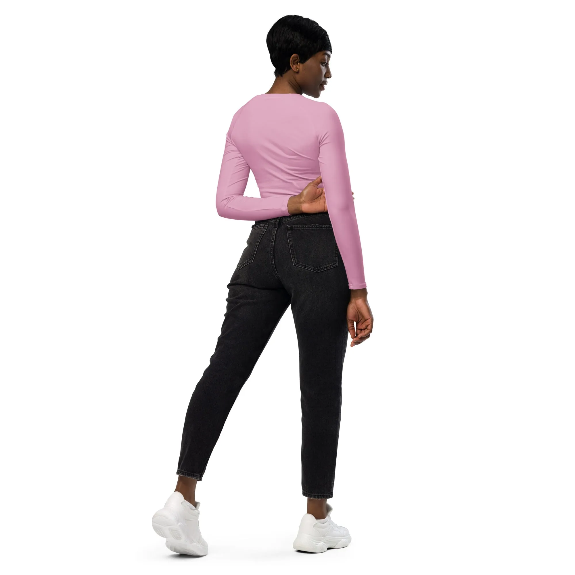 Blush Pink Recycled Long-sleeve Crop Top