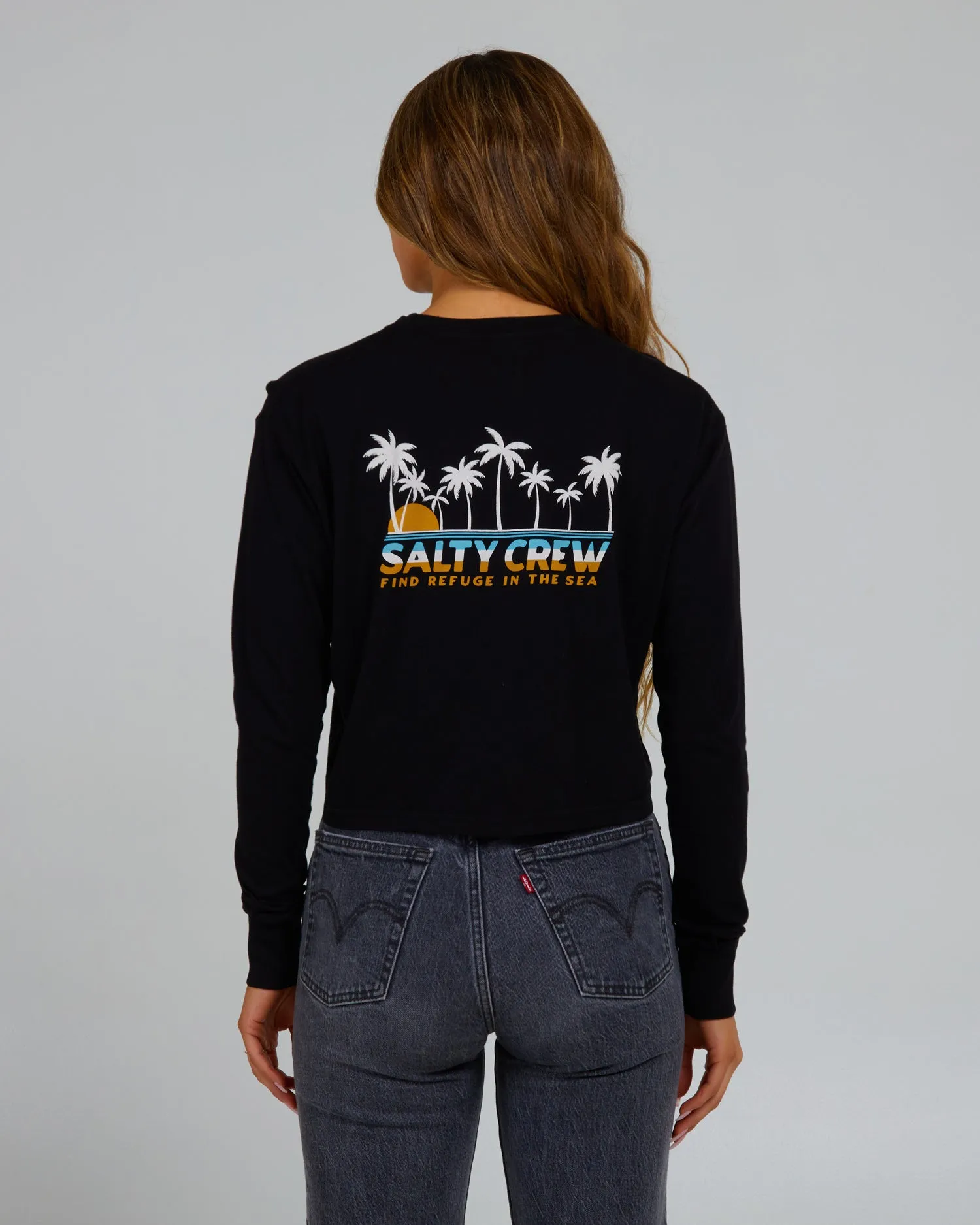 Boardwalk Black L/S Crop