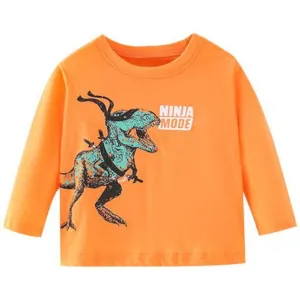 Boys Ninja Dino Print Full Sleeve T-Shirt