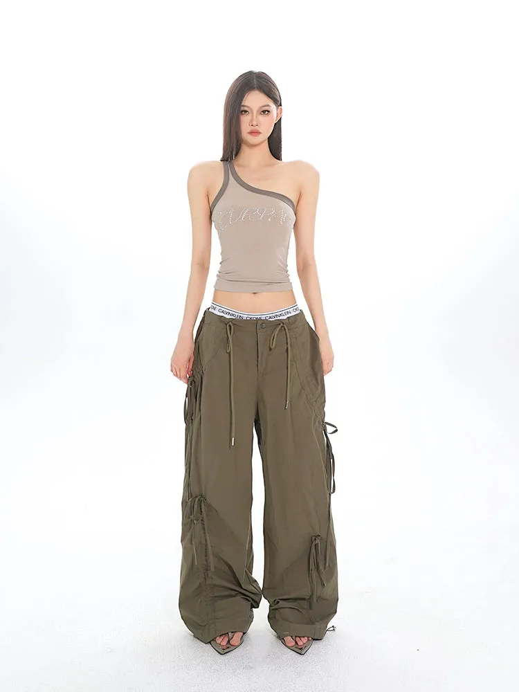 Cargo Drawstring Jogger Pants with Pockets