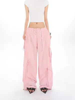 Cargo Drawstring Jogger Pants with Pockets