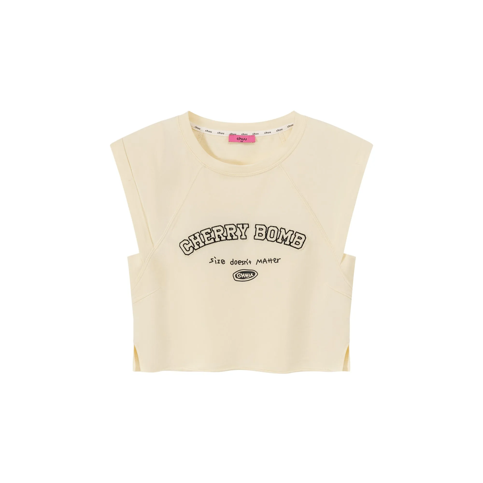 Cherry Bomb Embroidered Cropped Boxy T-Shirt