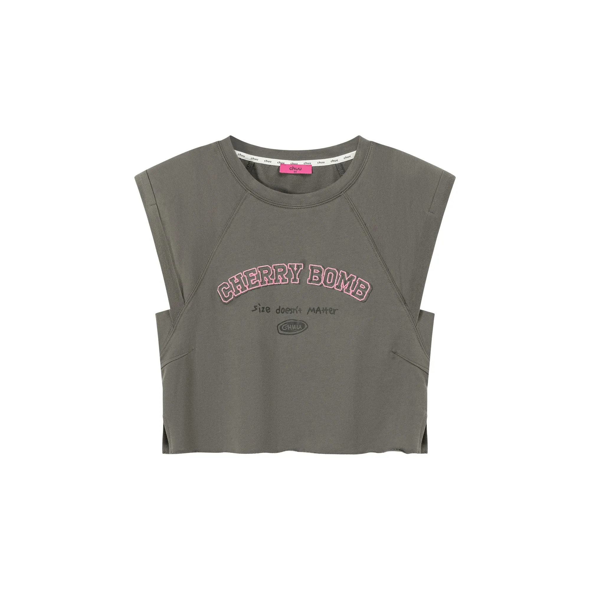 Cherry Bomb Embroidered Cropped Boxy T-Shirt