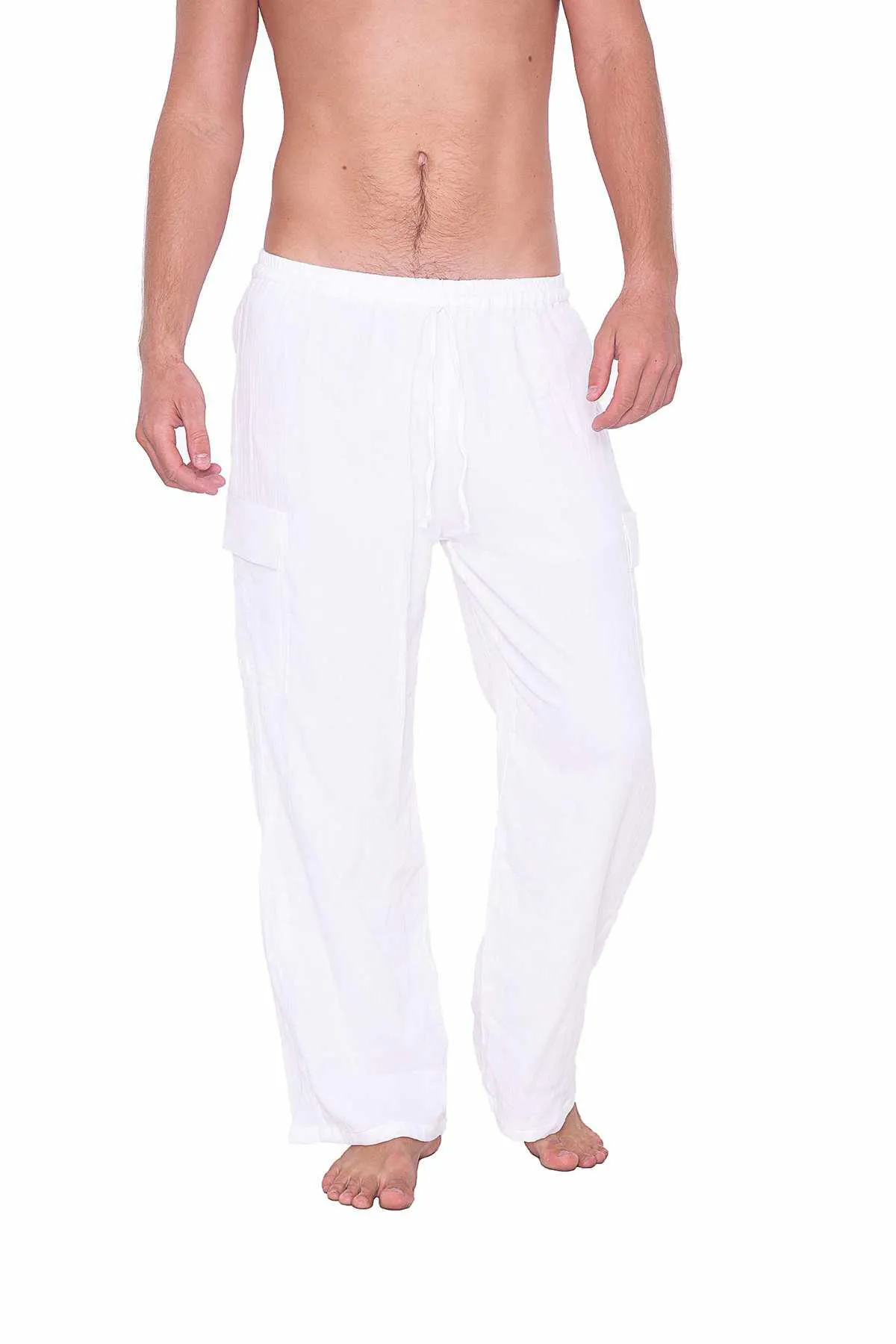 Comfy Baggy White Cotton Pants