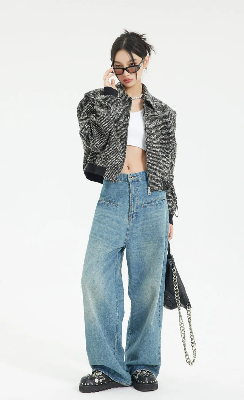 Contrast Hem Cropped Jacket