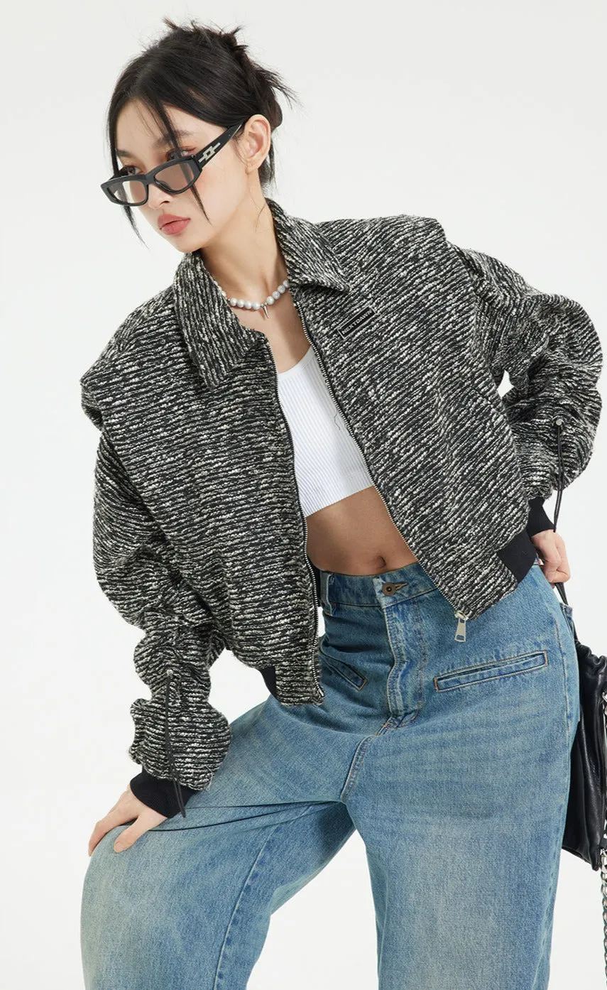 Contrast Hem Cropped Jacket