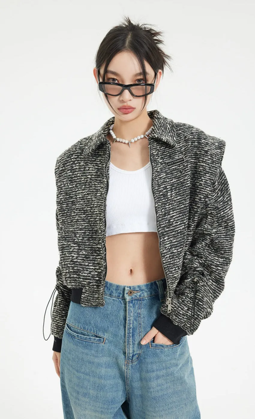 Contrast Hem Cropped Jacket