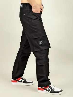 Fire Black Baggy Fit 8 Pocket Cargo