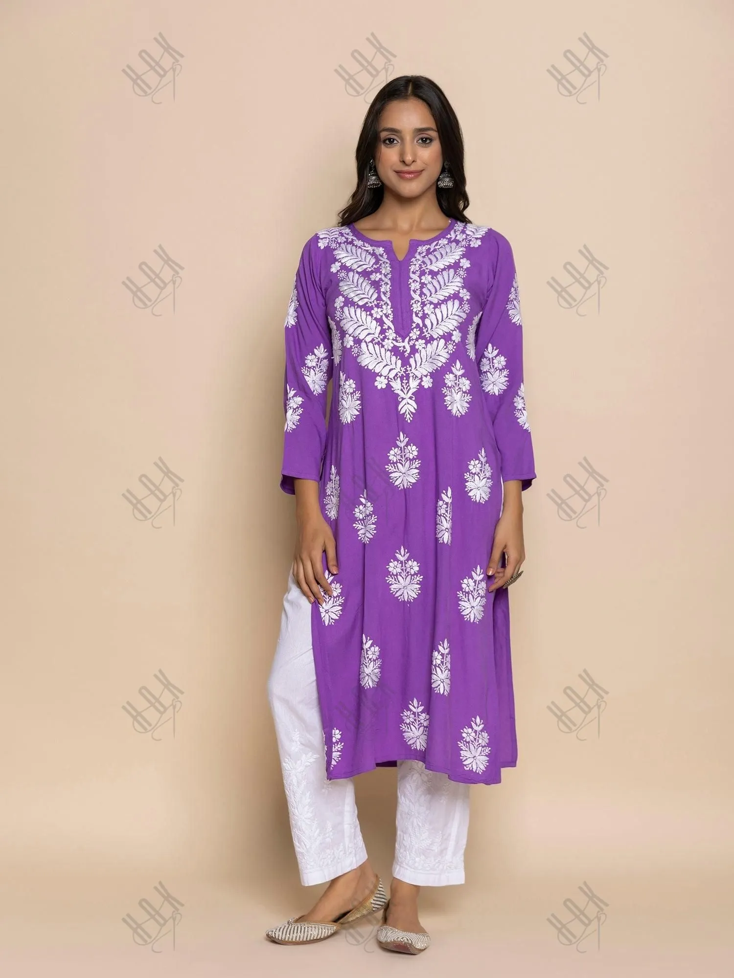 Fizaa chikankari Kurta in Purple