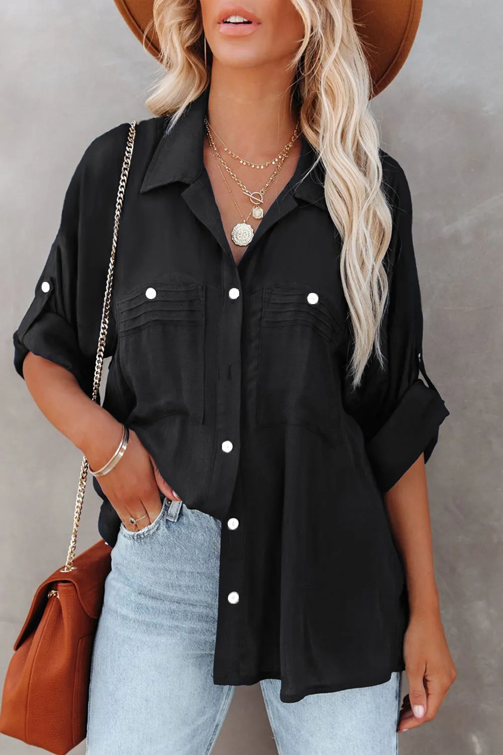 Keep it classy! Black Button up shirt