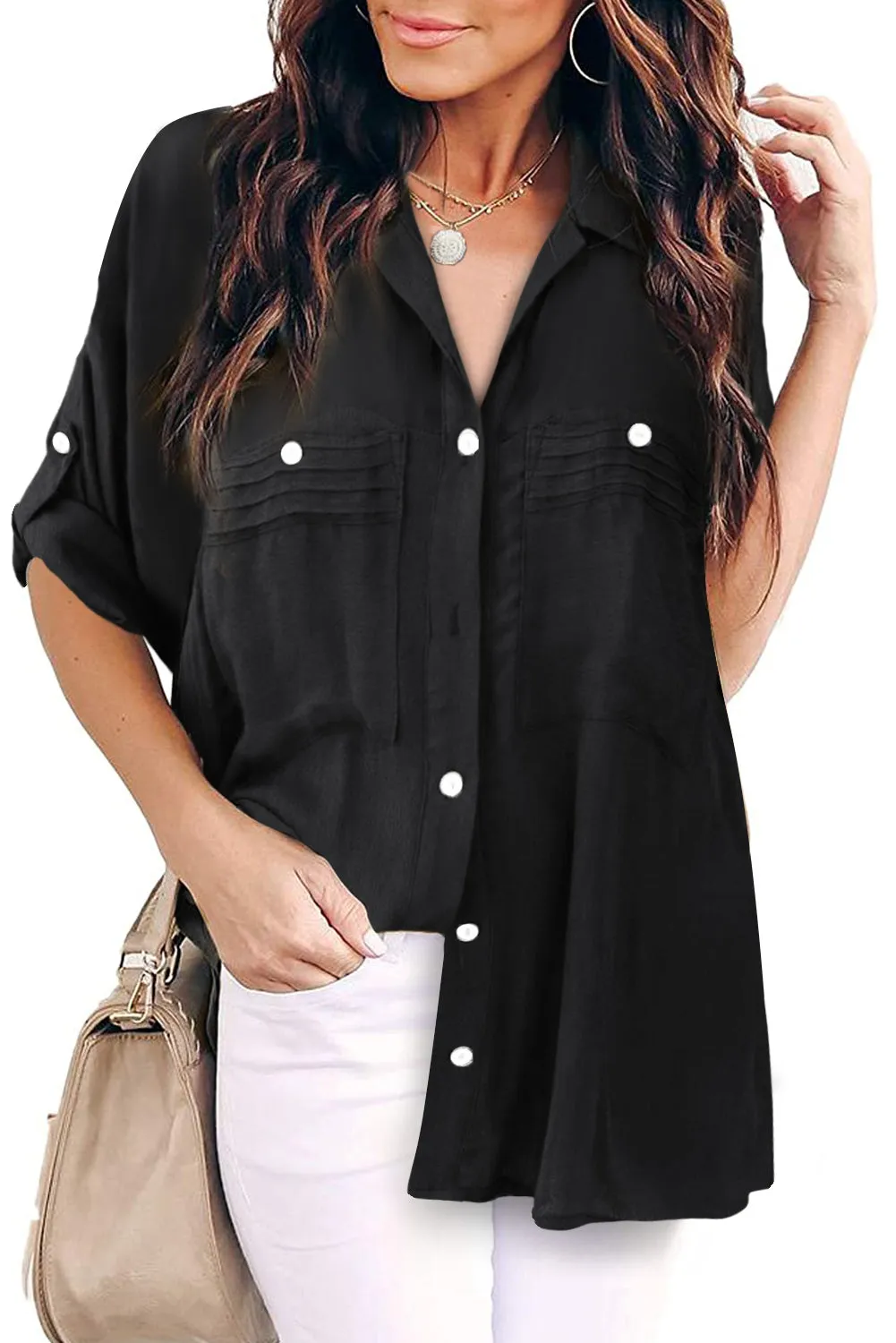 Keep it classy! Black Button up shirt