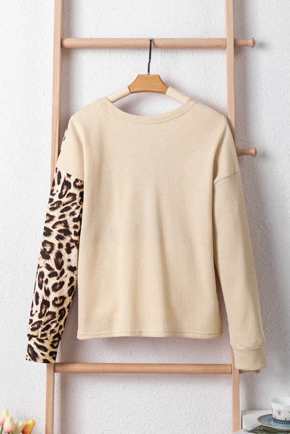 Leopard Waffle Knit Top