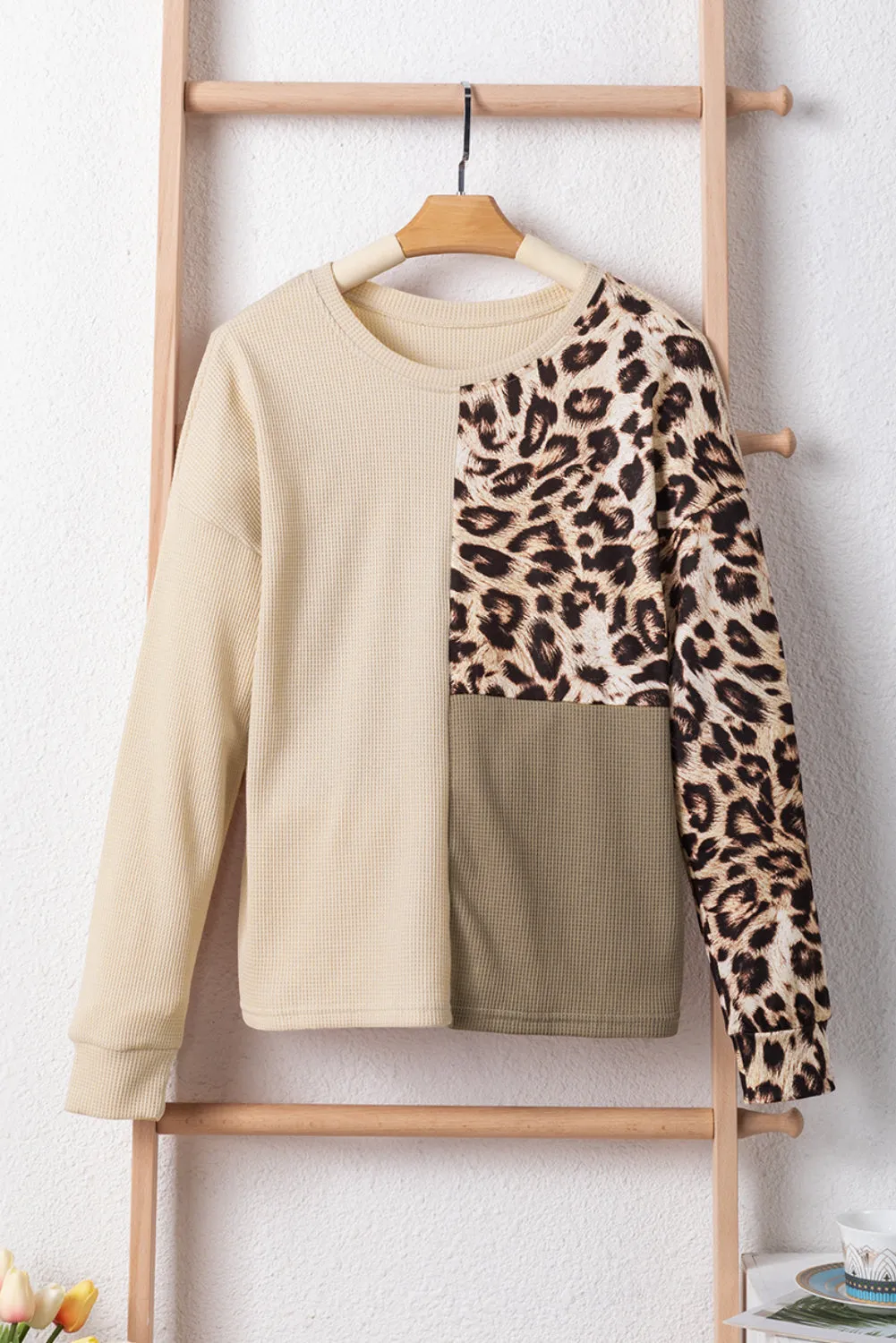 Leopard Waffle Knit Top