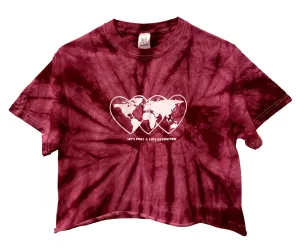 Love Revolution Plum Tie-Dye Graphic Unisex Crop Top