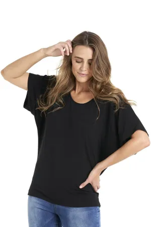 Maui Batwing SS Black Tee