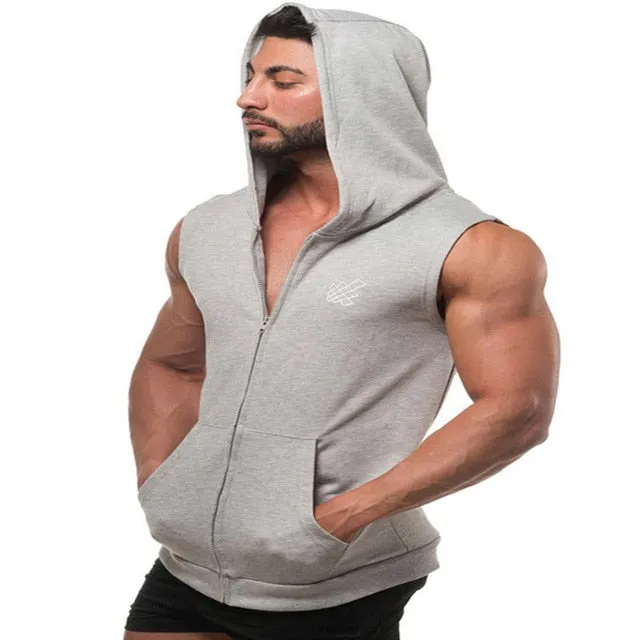 men tank tops Muscle Sleeveless Sportswear Men's Workout Gym Tank Top Hooded