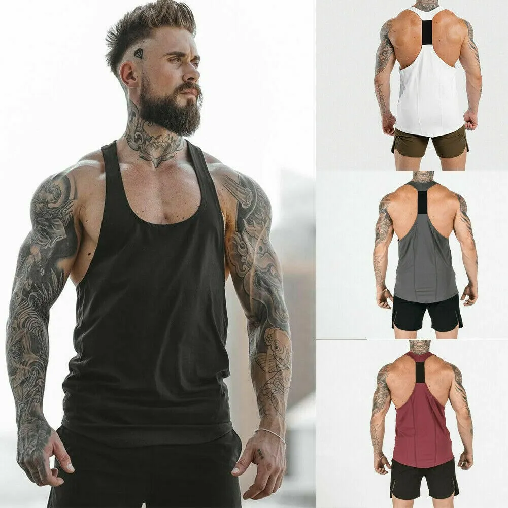  New Casual Men's Fitness Sleeveless Tank Tops Gym Sports