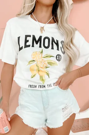 "Lemons" Graphic - Multiple Shirt Options (White) - Print On Demand