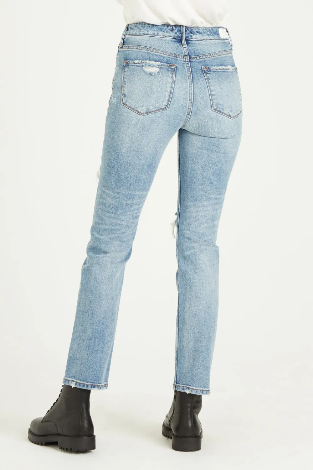 SUPER HIGH-RISE FRANKIE JEANS | DISTRESSED BLUE