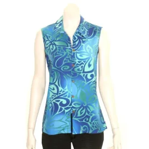 Tribal Tiare Sleeveless Camp Blouse